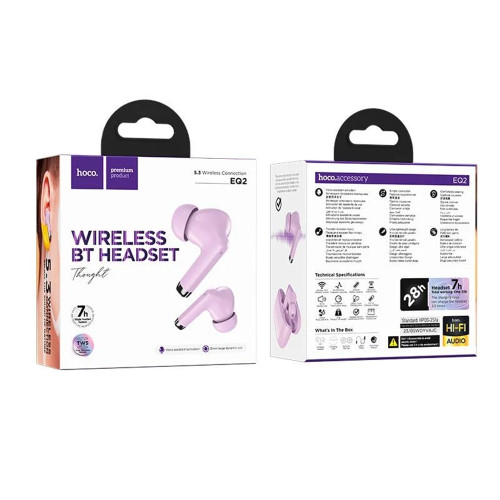 Наушники Bluetooth Hoco EQ2 TWS (Purple)