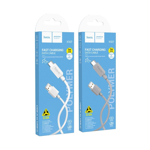 Кабель Hoco X107 USB-A – Type-C (1 м · 15W · 3A) (White)