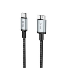 Мультимедійний кабель Hoco US10 Type-C – Micro-USB 3.0 5Gbit/s (0.5 м · 3A) (Black)