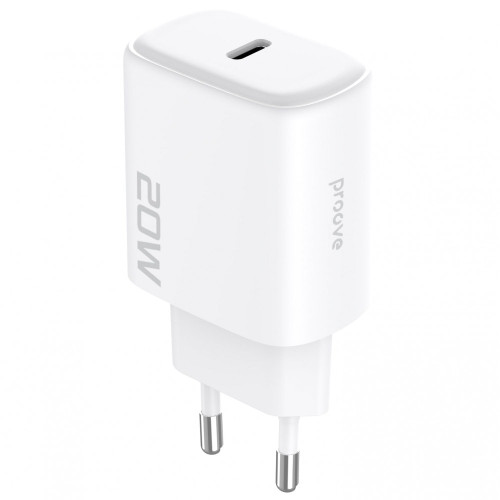 Мережевий зарядний пристрій Proove Silicone Power 2 USB-C (20W) з кабелем Type-C – Lightning (Black)