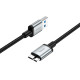 Мультимедійний кабель Hoco US10 USB-A – Micro-USB 3.0 5Gbit/s (0.5 м) (Black)
