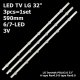 Пряма підсвітка для телевізора LG 32″ POLA2.0 32LN54 (A+B, 3 планки по 590 мм, 6/7 LED, лінза 18,5 мм, 3 В)