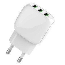 Сетевое зарядное устройство LDNIO A3315 3xUSB-A (15W · 3.1A) с кабелем USB-A – Micro-USB (White)