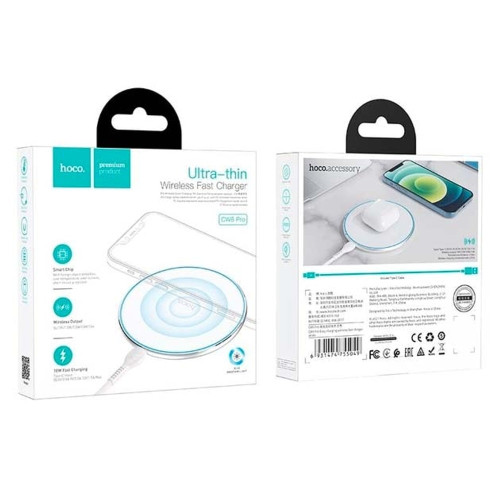 Беспроводное зарядное устройство Hoco CW6 Pro 2в1 (15W) (White)