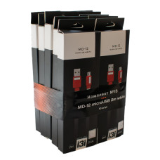 Комплект №13 іЗі Кабель MD-12 Micro USB 2м white - 10 шт.