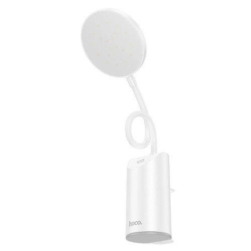 Настольная лампа на прищепке Hoco HX10 с аккумулятором 1200 mAh (White)