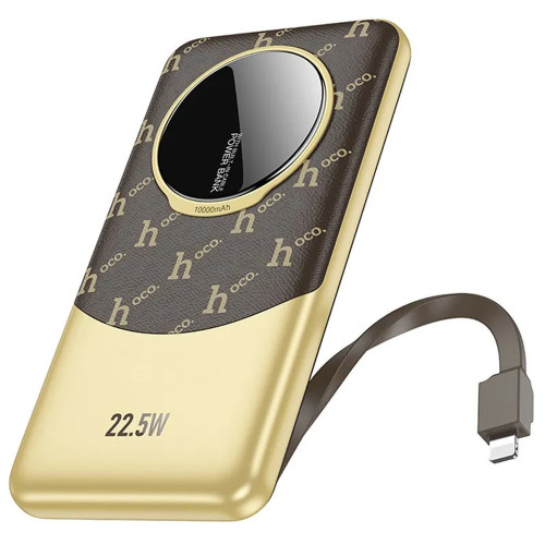 Повербанк Hoco Q29 Nobility 22.5W+PD20W з кабелем Lightning (10000 mAh) (Brown)