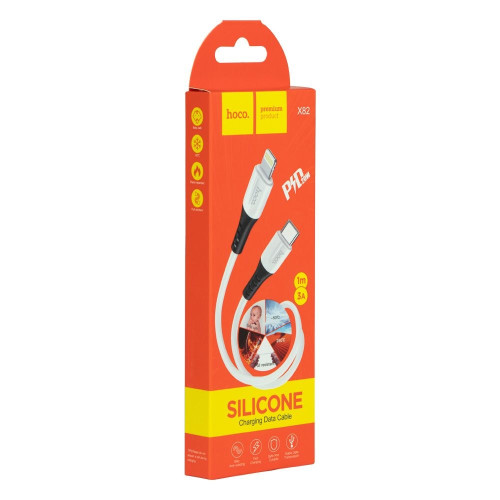 Кабель Hoco X82 Silicone Type-C – Lightning (1 м · 20W · 3A) (White)