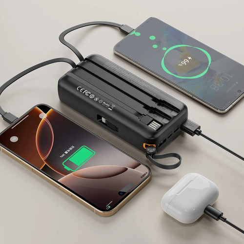 Повербанк XO PR279 10W с кабелем 4в1 (20000 mAh) (Black)