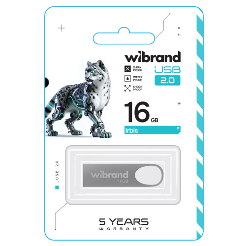 Флешка Wibrand Irbis 16GB USB 2.0 (Silver)