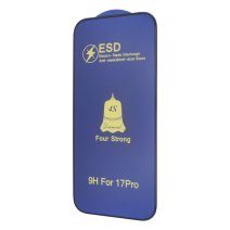 Защитное стекло 4S ESD Antistatic для Apple iPhone 17 Pro (Full Glue) (Black)