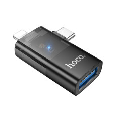 Переходник Hoco UA36E Lightning/Type-C – USB-A (Black)