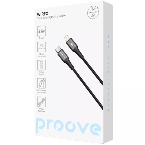 Кабель Proove WireX Type-C – Lightning (1 м · 27W · 3A) (Black)