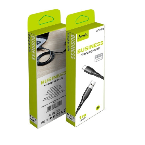 Кабель Avantis AC06t USB-A – Type-C (1 м · 10W · 2A) (Black)