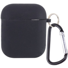 Чохол для AirPods 1/2 Silicone Case with Fibra (Black)
