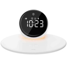 Бездротовий зарядний пристрій WIWU Wi-W017 with Night Light+Digital Alarm+Bluetooth Speaker 3в1 (15W) (White)
