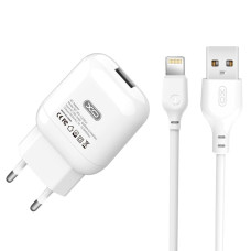 Сетевое зарядное устройство XO L37 USB-A (10W · 2.1A) с кабелем USB-A – Lightning (White)