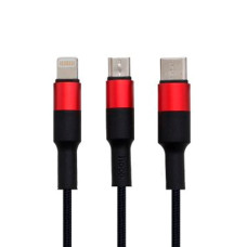 Кабель Hoco X26 3-в-1 (1 м · 2A) (Black/Red)