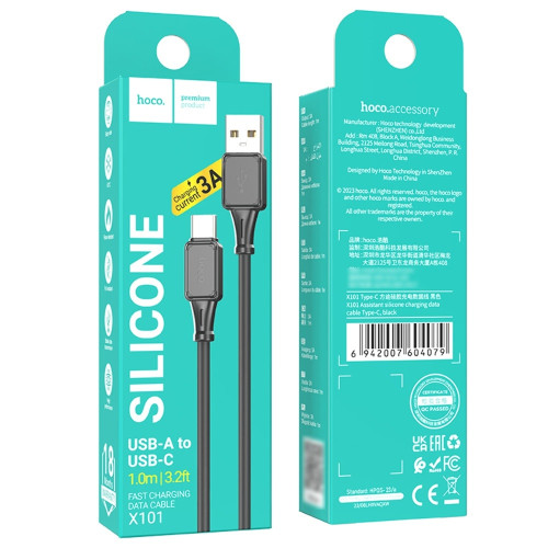 Кабель Hoco X101 USB-A – Type-C (1 м · 15W · 3A) (Black)