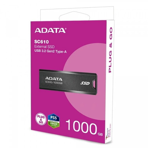 Накопичувач ADATA SSD USB 3.2 SC610 1TB Black