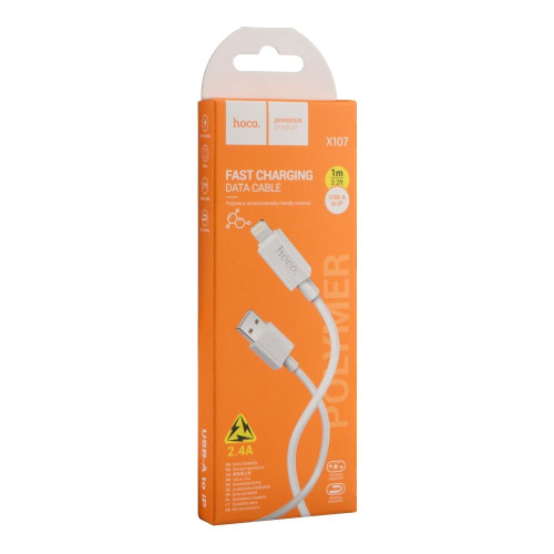 Кабель Hoco X107 USB-A – Lightning (1 м · 12W · 2.4A) (White)