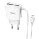Сетевое зарядное устройство Hoco C59A 2xUSB-A (12W · 2.4A) с кабелем USB-A – Lightning (White)