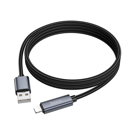 Кабель Hoco X112 USB-A – Lightning з дисплеєм (1 м · 12W · 2.4A) (Black)