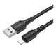 Кабель Borofone BX116 USB-A to Lightning12W USB-A – Lightning (1 м · 12W · 2.4A) (Black)