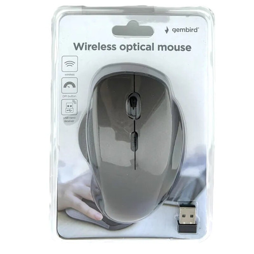 Мишка бездротова Gembird MUSW-6B-02-BG (Black/Gray)
