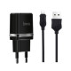 Сетевое зарядное устройство Hoco C12 2xUSB-A (12W · 2.4A) с кабелем USB-A – Lightning (Black)