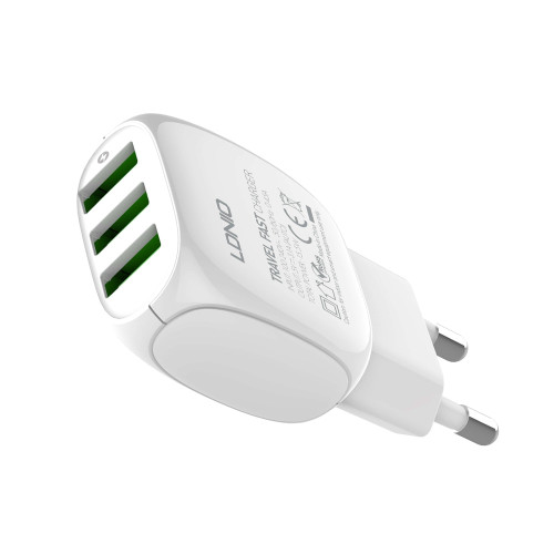 Сетевое зарядное устройство LDNIO A3315 3xUSB-A (15W · 3.1A) с кабелем USB-A – Micro-USB (White)