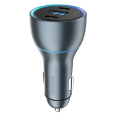 Автомобильное зарядное устройство Proove Super Charge USB-A+2xUSB-C (130W · 5A) (Metal Gray)