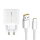 Сетевое зарядное устройство Oppo USB-A (65W · 3A) с кабелем USB-A – Type-C (OEM) (тех пак) (White)