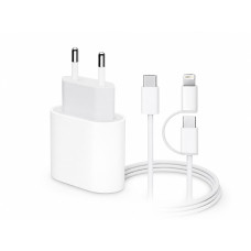 Сетевое зарядное устройство для iPhone USB-C with cable C-C+L (35W) (NO LOGO) (White)