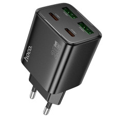 Сетевое зарядное устройство Hoco N55 2xUSBA+2xUSB-C (20W · 3A) (Black)