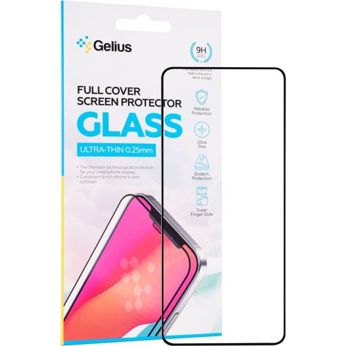 Защитное стекло Gelius для Poco X6 (Full Glue) (0.3 мм, 2.5D) (Black)