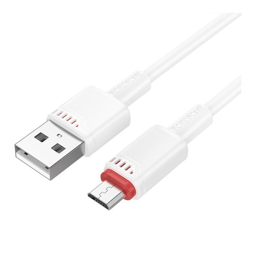 Кабель Borofone BX110 USB-A – Micro-USB (1 м · 12W · 2.4A) (White)