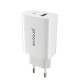 Сетевое зарядное устройство Proove Rapid USB-A+USB-C (20W · 3A) (White)