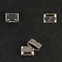 Разъем зарядки универсальный №39 для Tecno Pova 5 pin (4 креплений) (контакты снизу) (Micro USB) без шлейфа