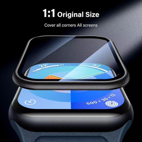 Защитное стекло с рамкой BEISOKY для Apple Watch SE 3 (44mm) (Black)