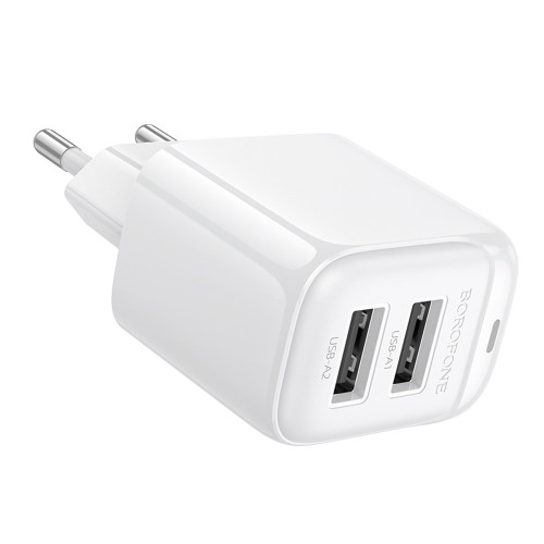 Сетевое зарядное устройство Borofone BAS41A 2xUSB-A (10.5W · 2.1A) (White)