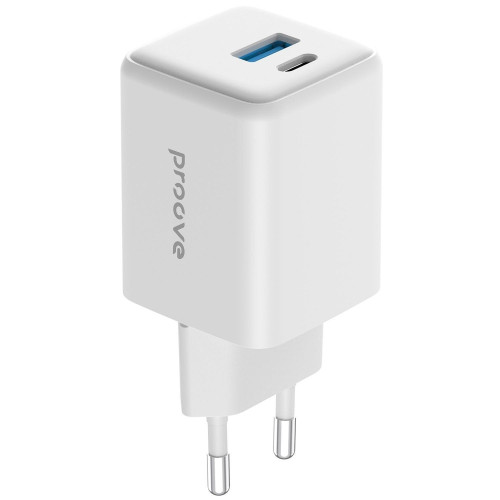 Сетевое зарядное устройство Proove Pocket Gan USB-A+USB-C (30W · 3A) (White)