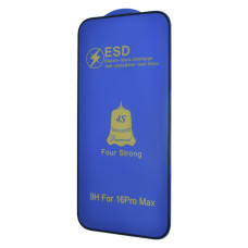 Защитное стекло 4S ESD Antistatic для Apple iPhone 16 Pro Max (Full Glue) (Black)