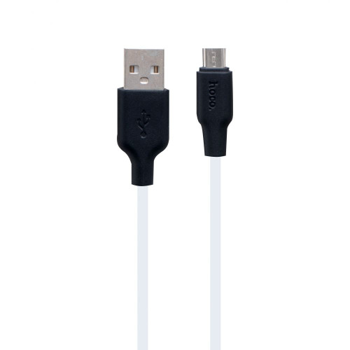 Кабель Hoco X21 Plus Silicone USB-A to Micro USB 12W 2.4A 1м black white