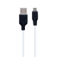Кабель Hoco X21 Plus Silicone USB-A to Micro USB 12W 2.4A 1м black white