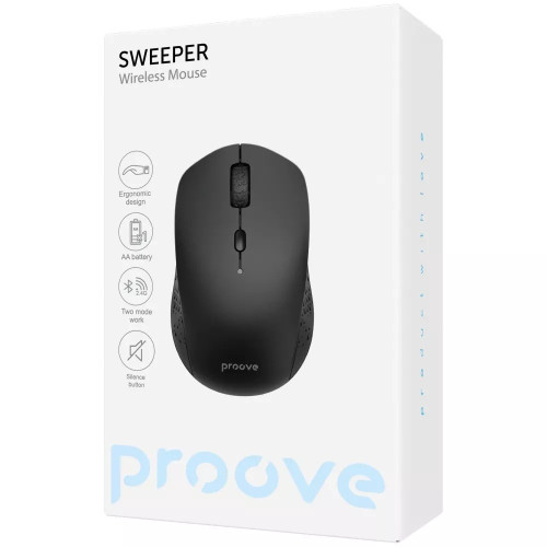 Мишка бездротова Proove Sweeper (1600 DPI) (Black)