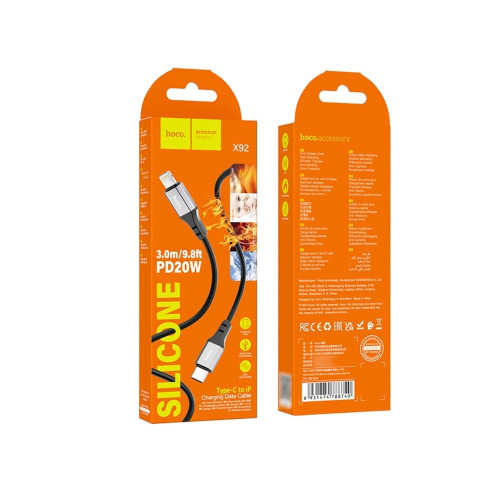 Кабель Hoco X92 Type-C – Lightning (3 м · 20W · 3A) (Black)