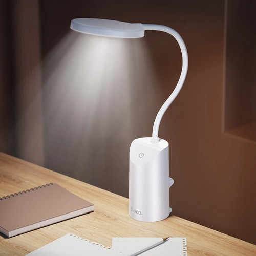Настольная лампа на прищепке Hoco HX10 с аккумулятором 1200 mAh (White)