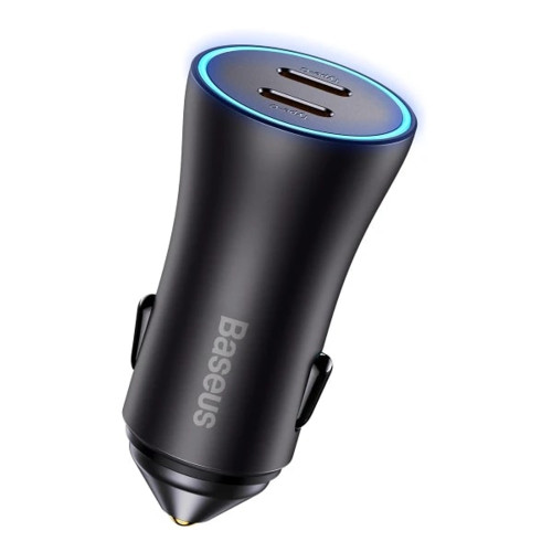 Автомобильное зарядное устройство Baseus Golden Contactor Pro 2xUSB-C (40W · 3A) (Dark Gray)