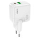 Сетевое зарядное устройство Hoco C111A Lucky USB-A+USB-C (30W · 3A) (White)
